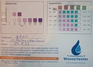 Wasserwerte in 3104 St. Pölten-Harland am 23.08.2023